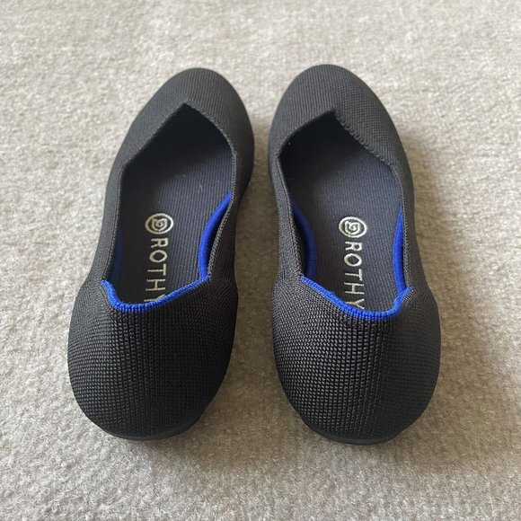 Rothy’s Shoes Womens Size 7.5 Black The Flat Round Toe Casual Knit Ballet Flats - Picture 4 of 14